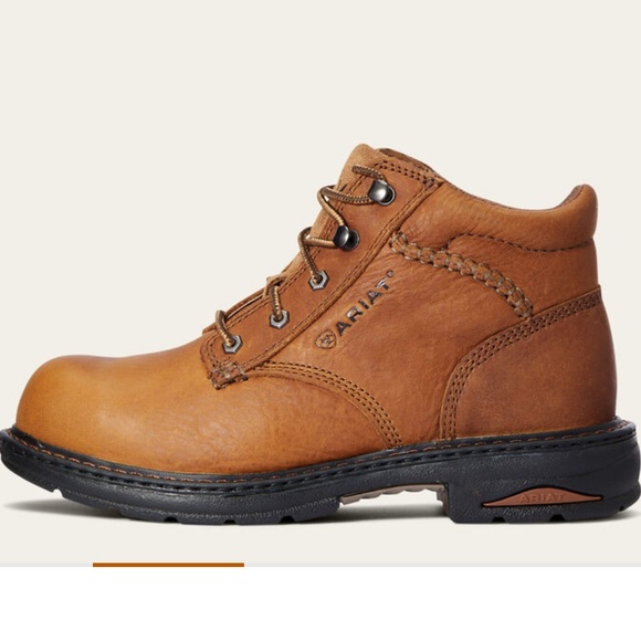 Ariat Women's Macey Composite Toe Work Boots Tan Full Grain Leather - Picture 9 of 16